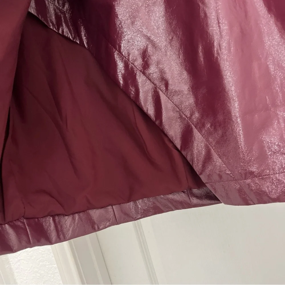 Nina Parker x Macy’s Burgundy Faux Leather Wrap Skirt | NWT - Picture 3 of 10